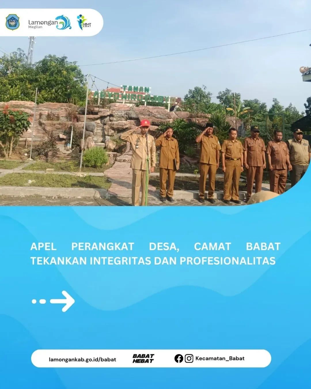 Foto: Apel Perangkat Desa, Camat Babat Tekankan Integritas Dan Profesionalitas