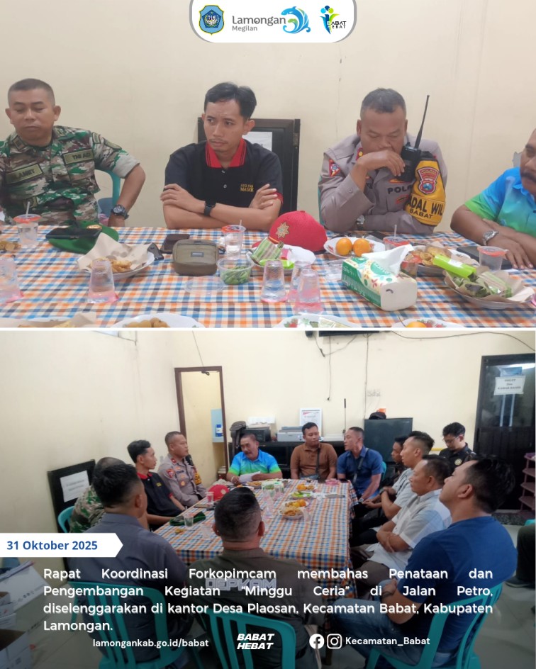 ForkRapat Koordinasi Forkopimcam Babat Membahas Kegiatan "Minggu Ceria"