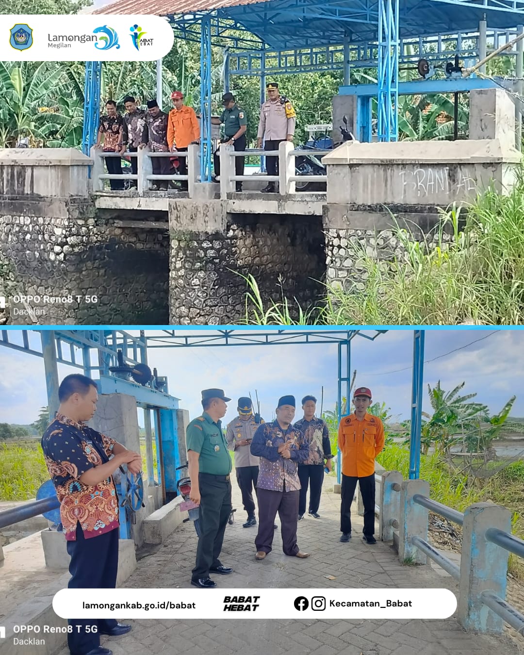 Foto: ANTISIPASI BANJIR, CAMAT BABAT TILIK DAM KEYONGAN
