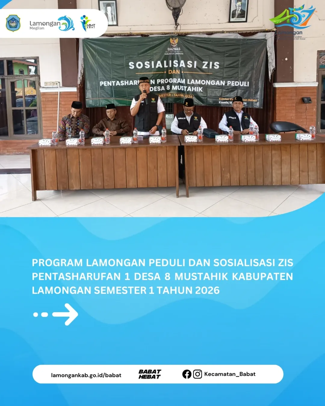 Foto: Kegiatan Program Lamongan Peduli dan Sosialisasi ZIS Pentasharufan 1 Desa 8 Mustahik Semester I Tahun 2026