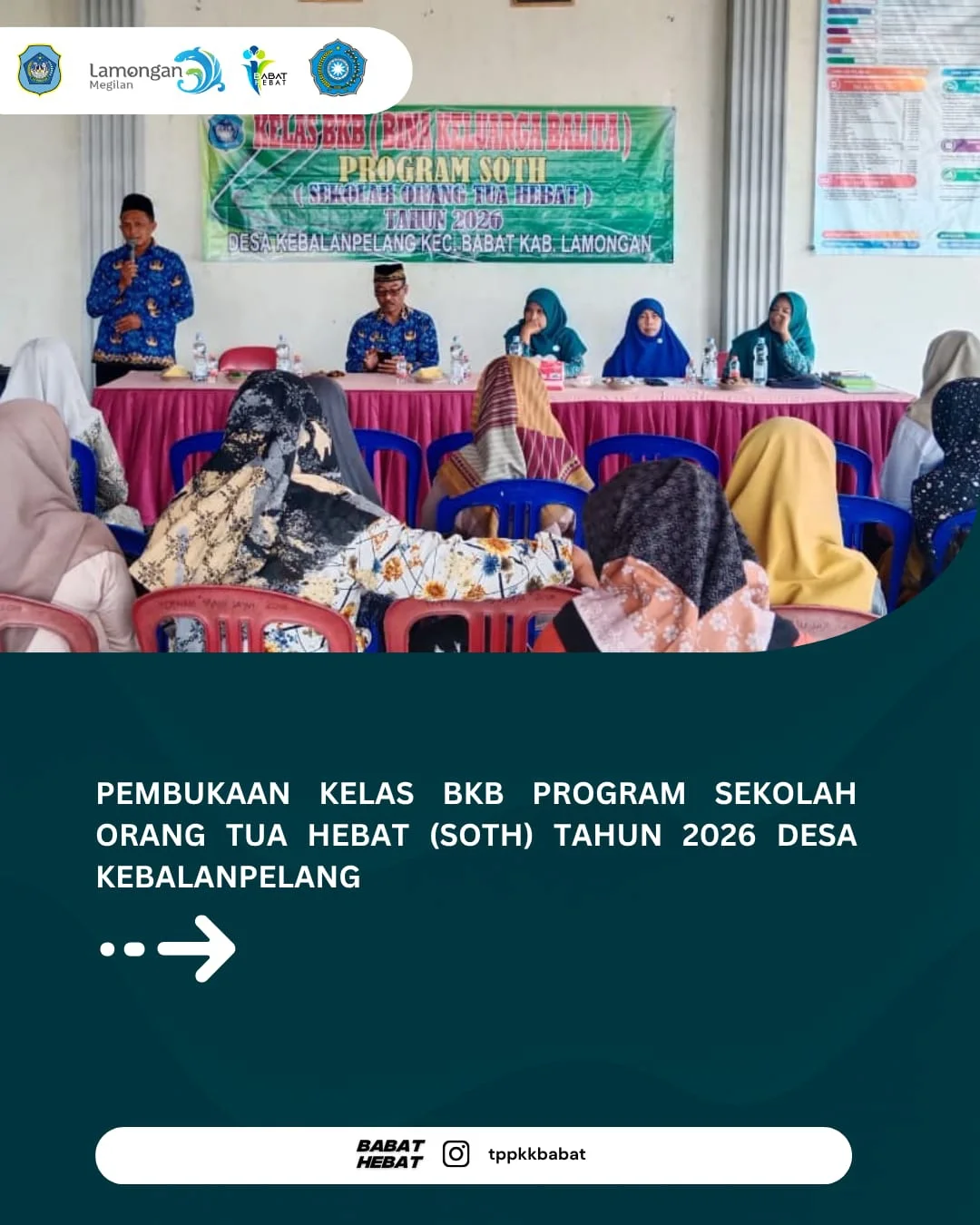 Foto: Kegiatan pembukaan kelas Bina Keluarga Balita (BKB) Program Sekolah Orang Tua Hebat (SOTH) Tahun 2026 Desa Kebalanpelang