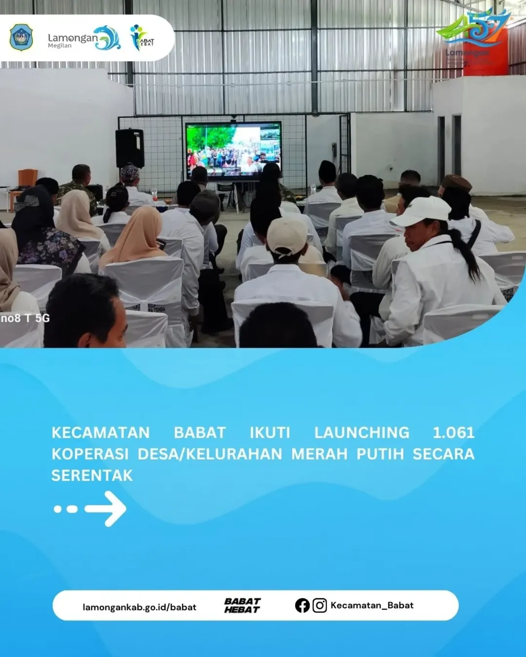 Foto: Kecamatan Babat Ikuti Launching 1.061 Koperasi Desa/Kelurahan Merah Putih Secara Serentak
