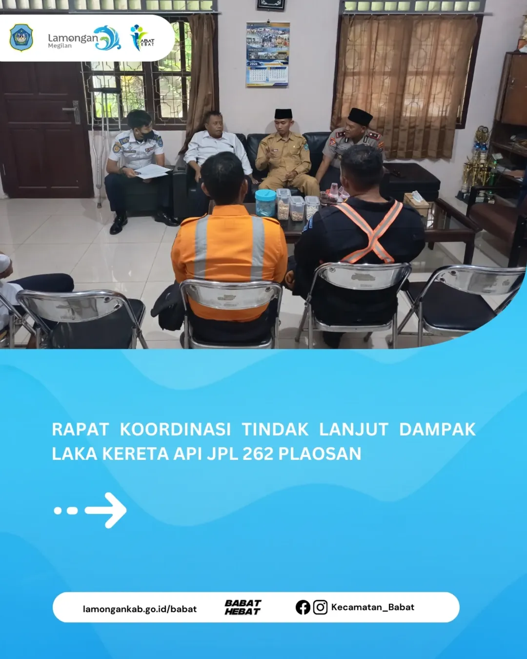 Foto: Rapat Koordinasi Tindak Lanjut Dampak Laka Kereta Api JPL 262 Plaosan