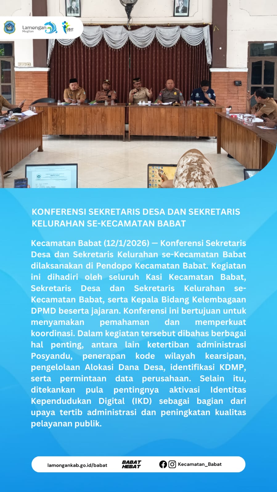 Foto: Konferensi Sekretaris Desa Dan Sekretaris Kelurahan se-Kecamatan