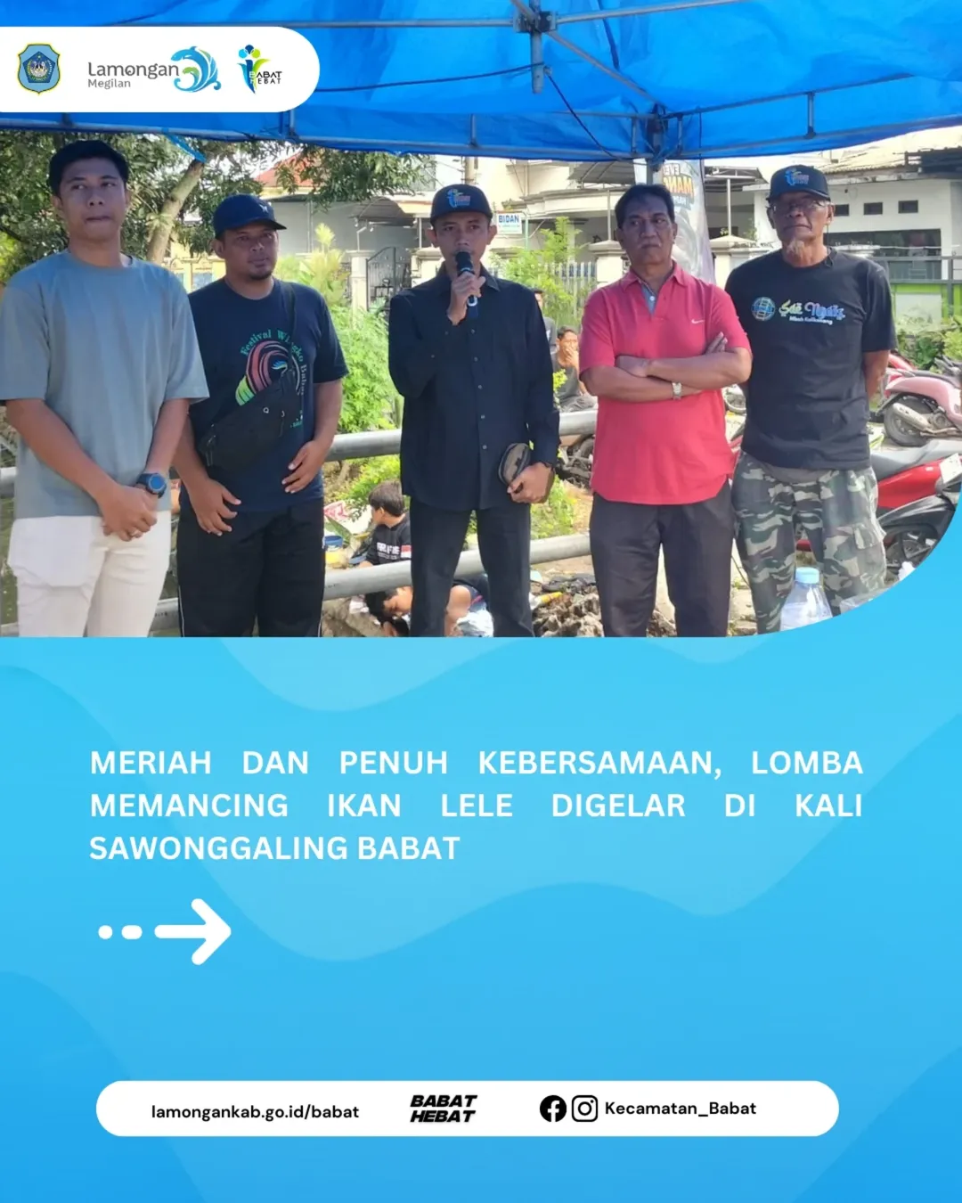 Foto: Lomba Memancing Ikan Lele dilaksanakan di Kali Lapangan Sawonggaling, Kecamatan Babat