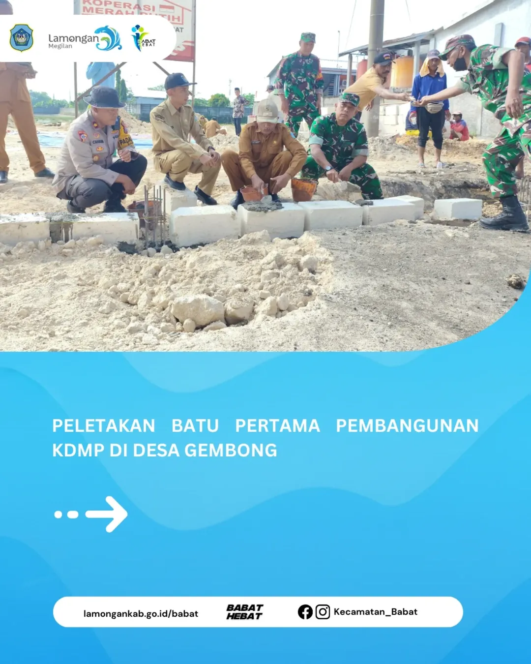 Foto: peletakan batu pertama pembangunan KDMP dilaksanakan di Desa Gembong