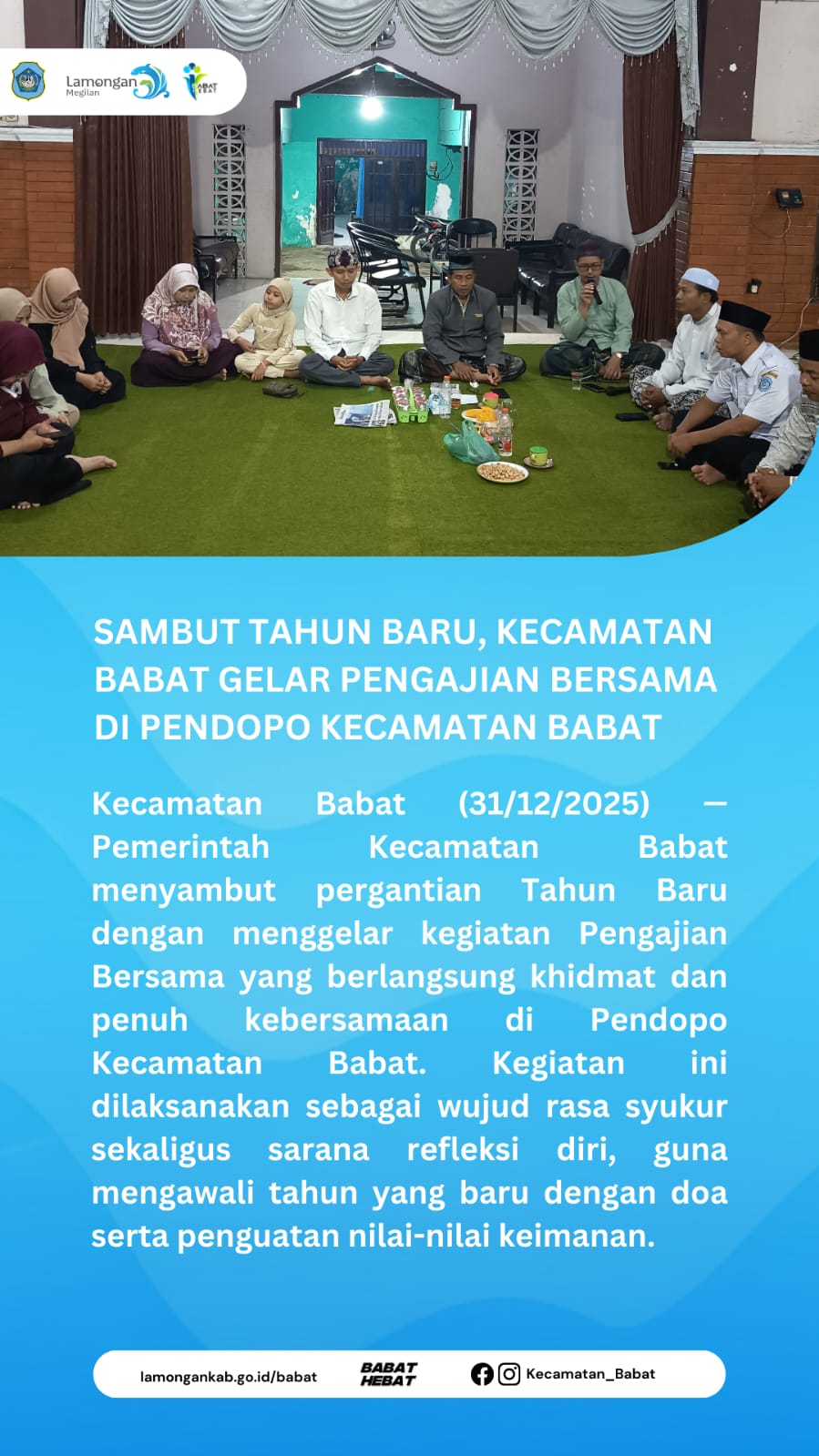 Foto: SAMBUT TAHUN BARU, KECAMATAN BABAT GELAR PENGAJIAN BERSAMA