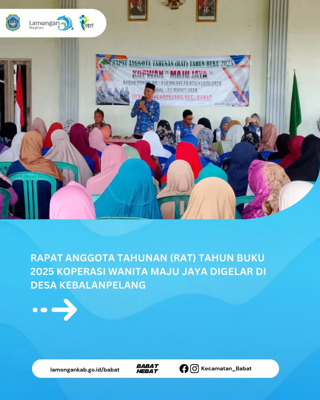 Foto: Rapat Anggota Tahunan (RAT) Tahun Buku 2025 Koperasi Wanita Maju Jaya dilaksanakan di Balai Desa Kebalanpelang