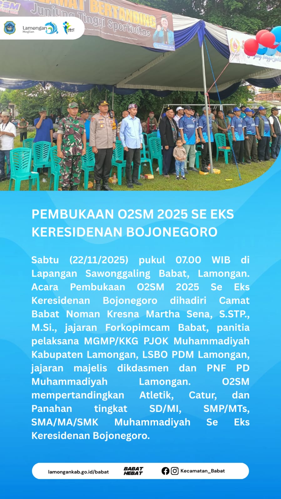 Foto: PEMBUKAAN O2SM 2025 SE EKS KERESIDENAN BOJONEGORO