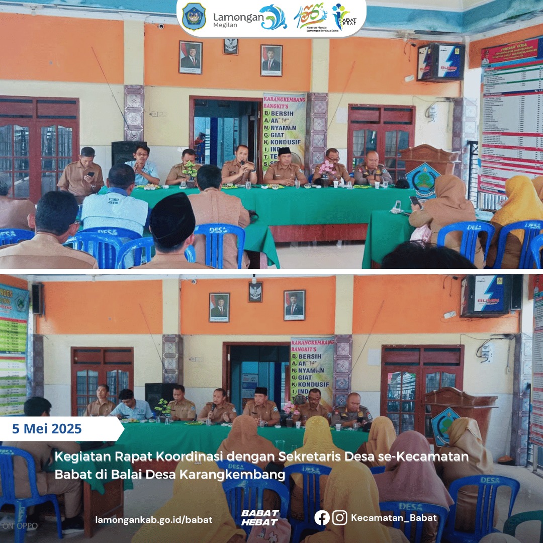 Rapat Koordinasi Sekretaris Desa se-Kecamatan Babat Digelar di Balai Desa Karangkembang