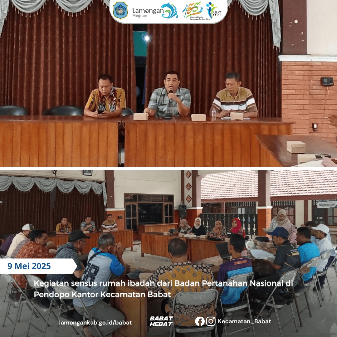 Kegiatan sensus rumah ibadah oleh Badan Pertanahan Nasional (BPN) di Pendopo Kantor Kecamatan Babat
