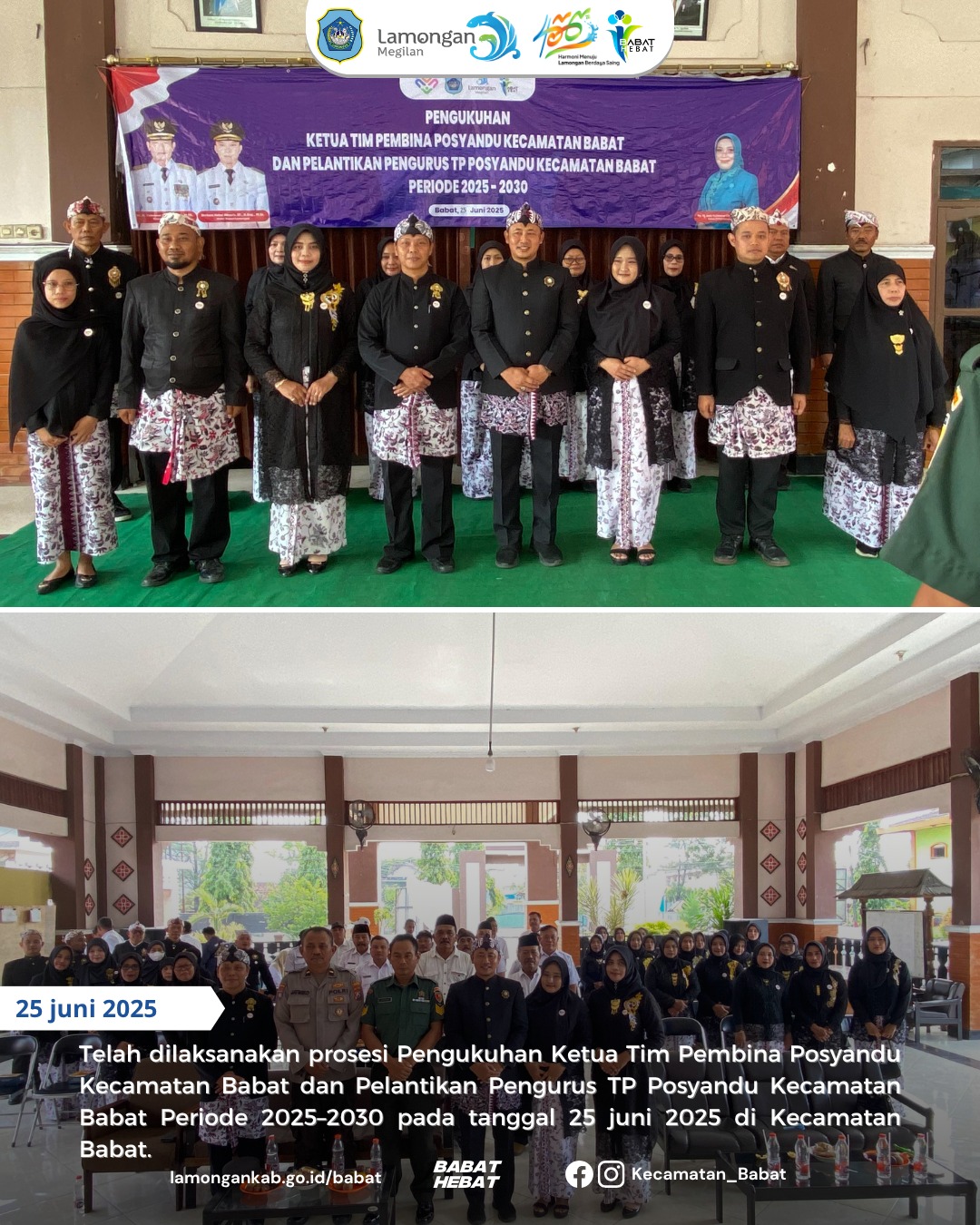 Pengukuhan Ketua Tim Pembina Posyandu Kecamatan Babat dan Pelantikan Pengurus TP Posyandu Kecamat...