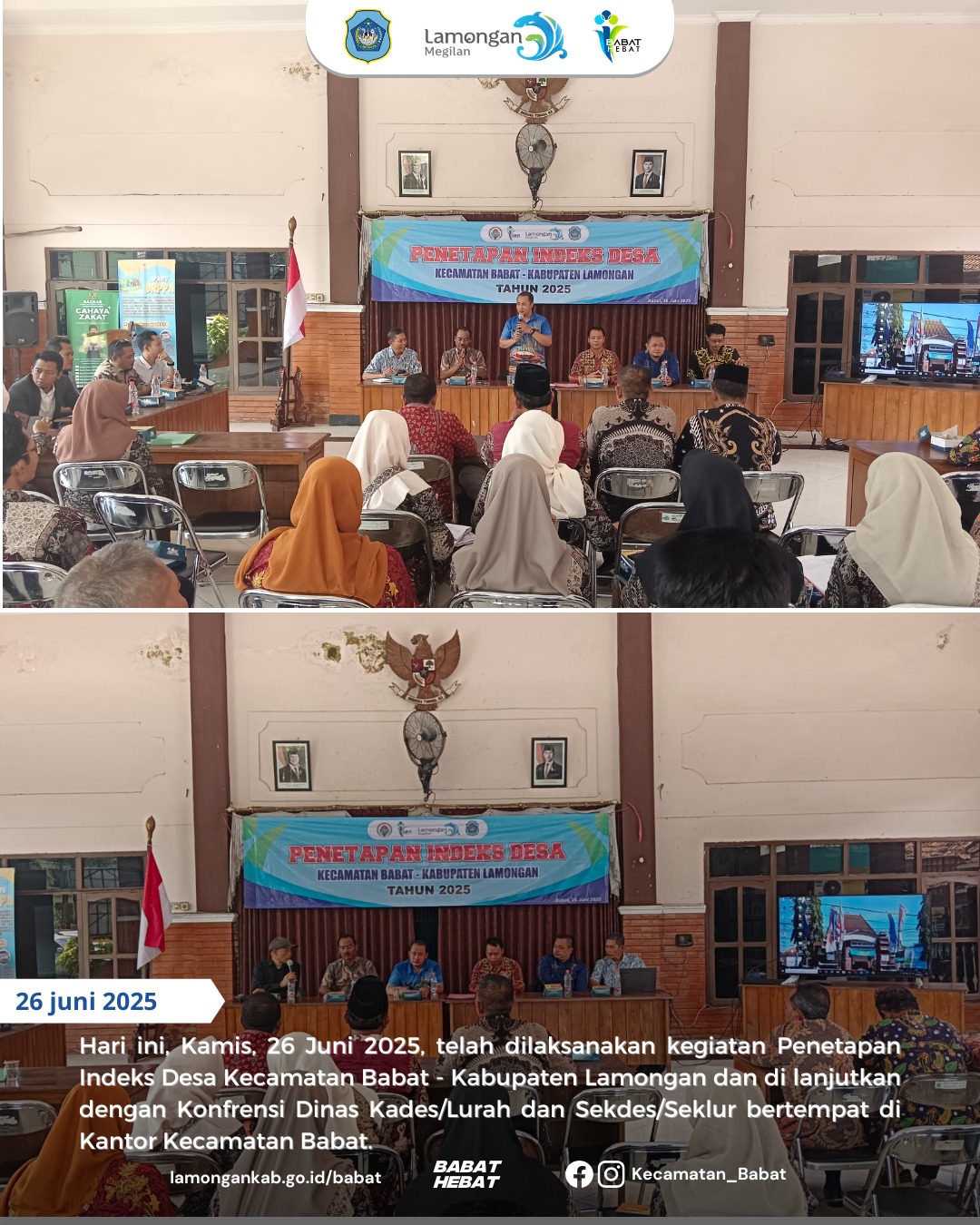 Penetapan Indeks Desa Kecamatan Babat - Kabupaten Lamongan dan di lanjutkan dengan Konfrensi Dina...