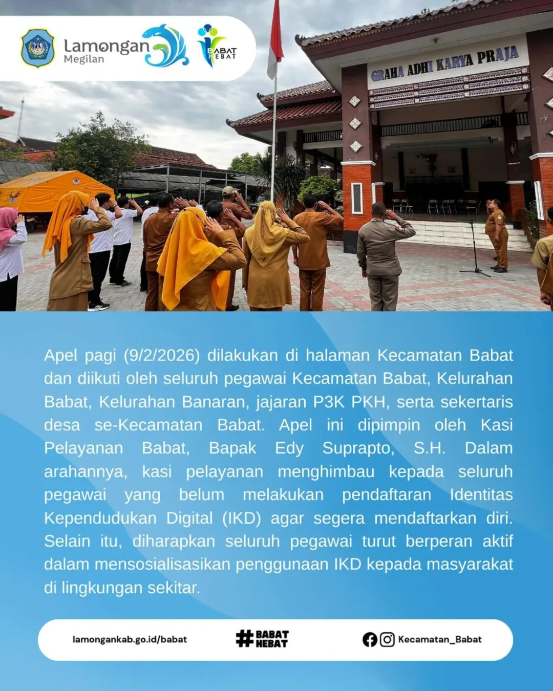 Foto: Apel Pagi Hari Senin Kecamatan Babat 9 Februari 2026