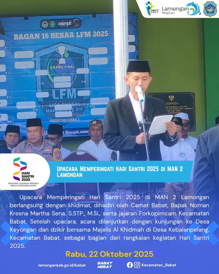 Upacara Memperingati Hari Santri 2025 di MAN 2 Lamongan