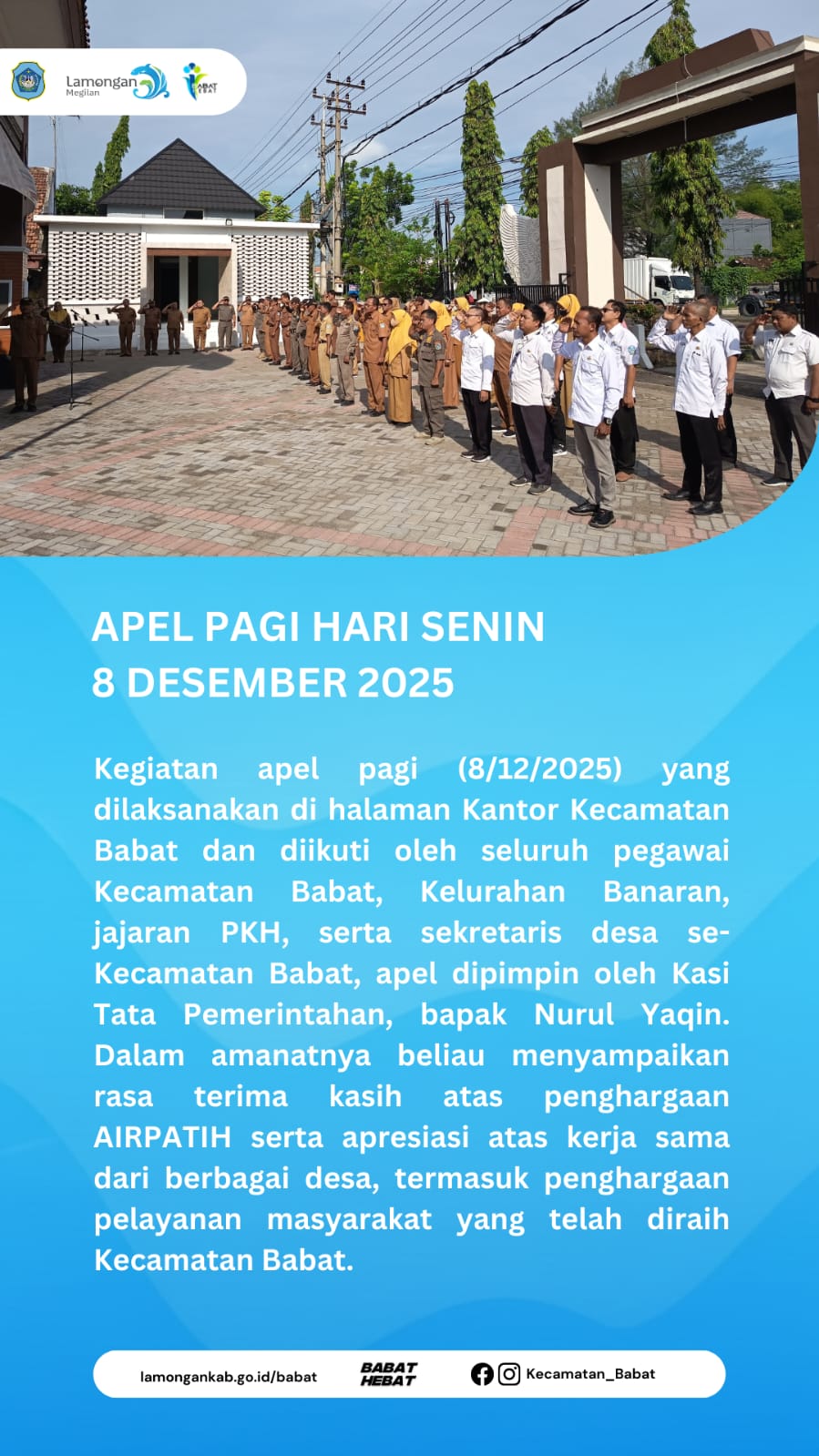 Foto: APEL PAGI HARI SENIN 8 DESEMBER 2025