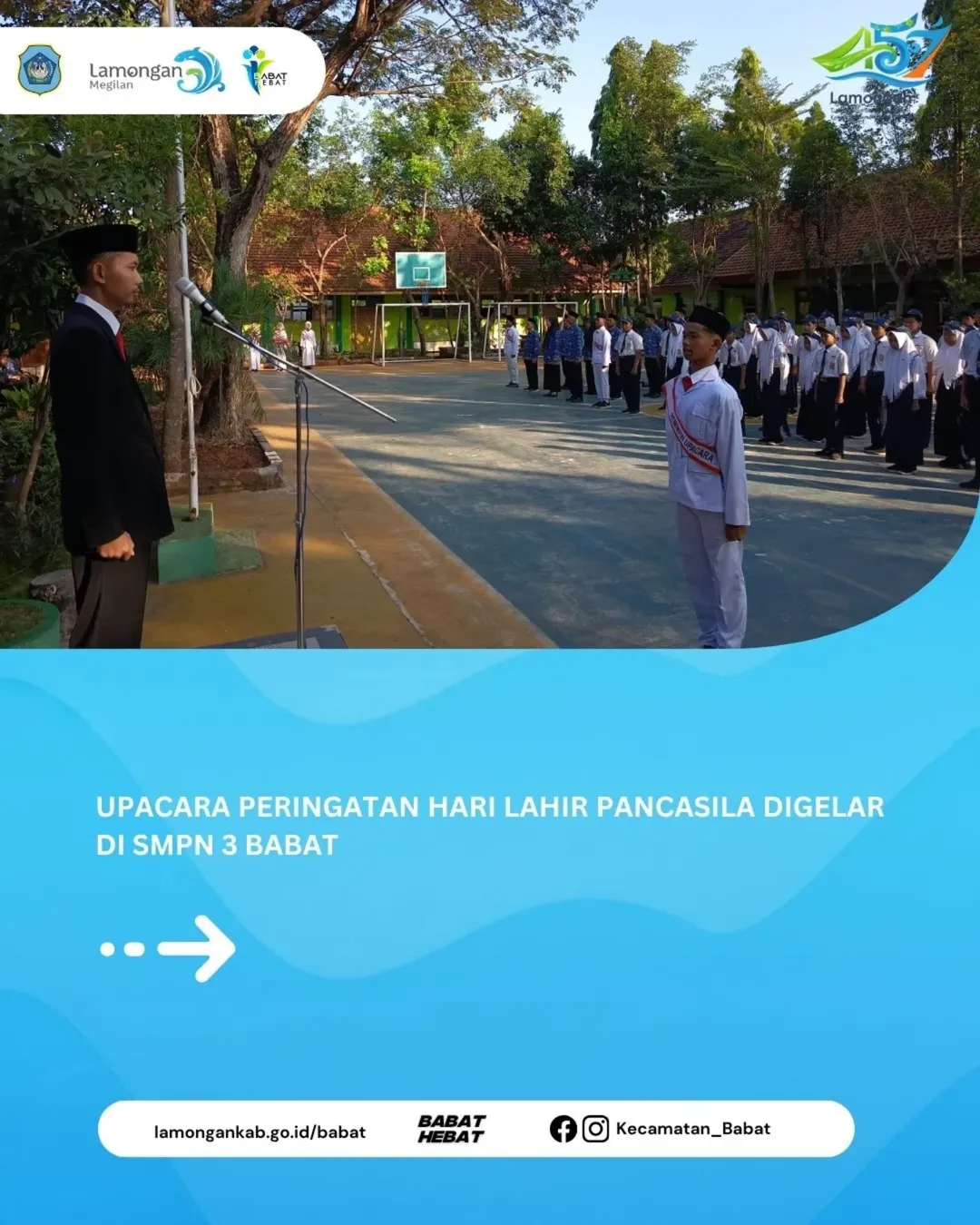 Foto: Upacara Hari Lahir Pancasila 2026 Di Gelar di SMPN 3 Babat