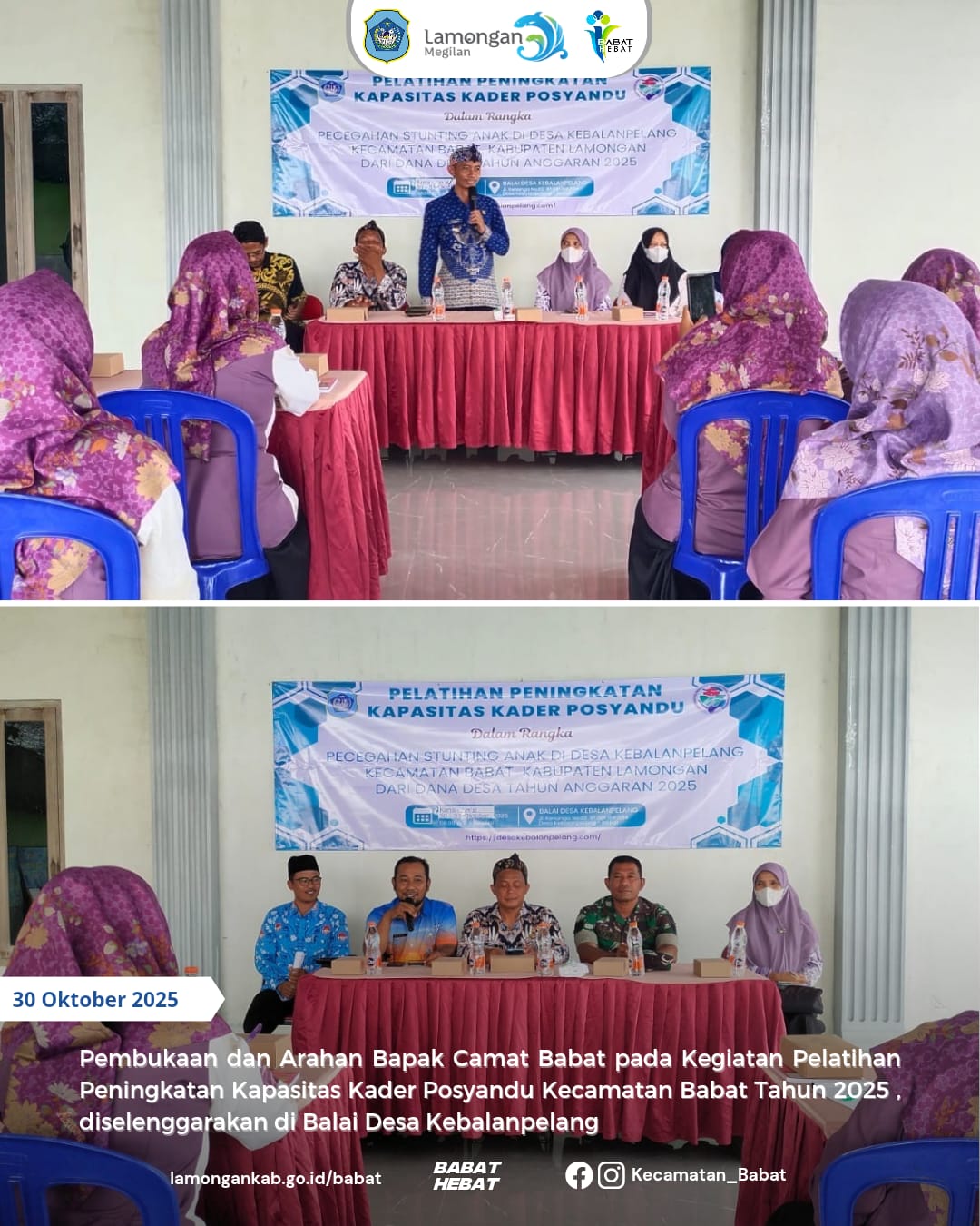 Foto: Pelatihan Peningkatan Kapasitas Kader Posyandu Kecamatan Babat Tahun 2025