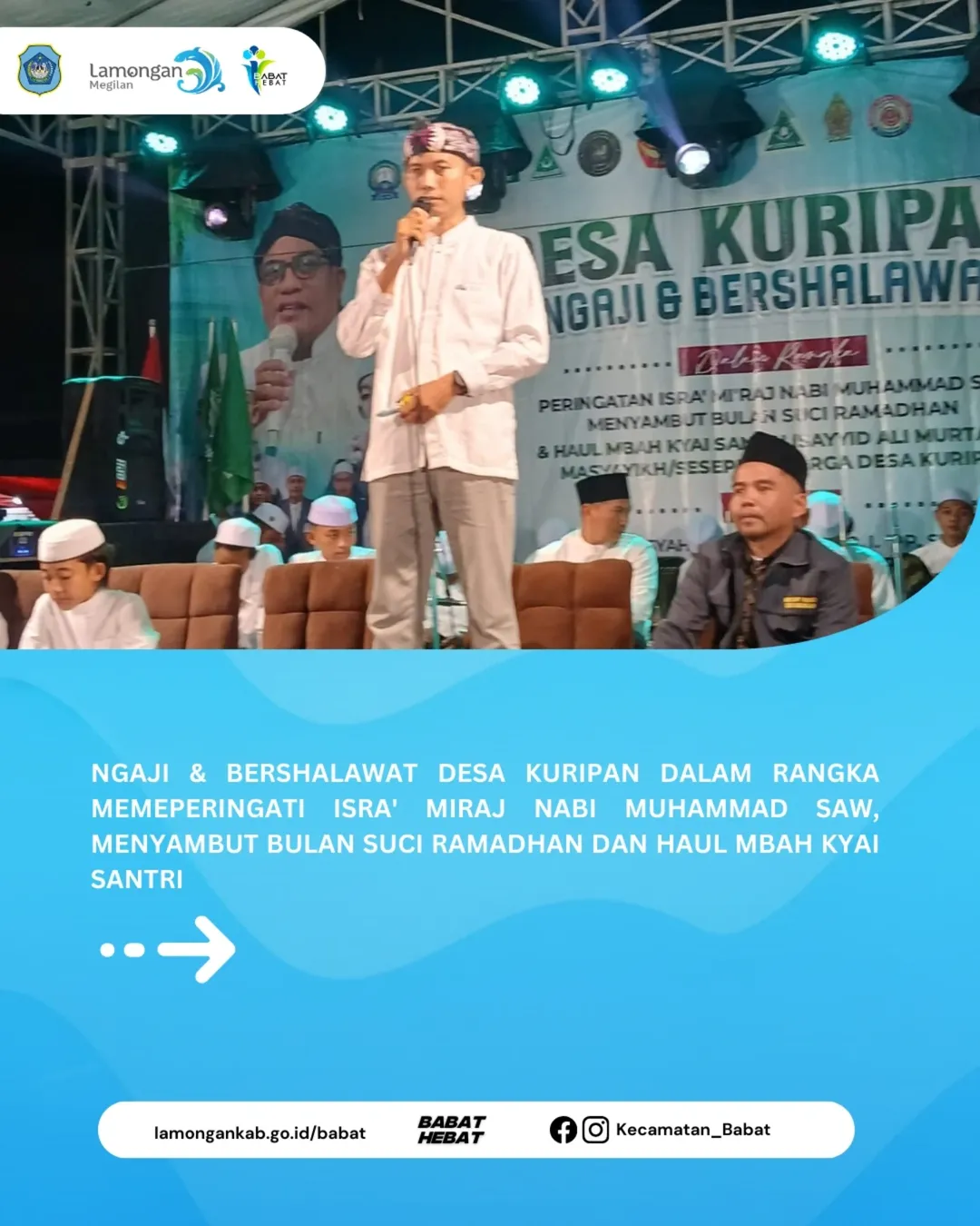 Foto: Ngaji dan Bershalawat diselenggarakan dalam rangka memperingati Isra’ Mi’raj Nabi Muhammad SAW, menyambut Bulan Suci Ramadan, serta memperingati Haul Mbah Kyai Santri.