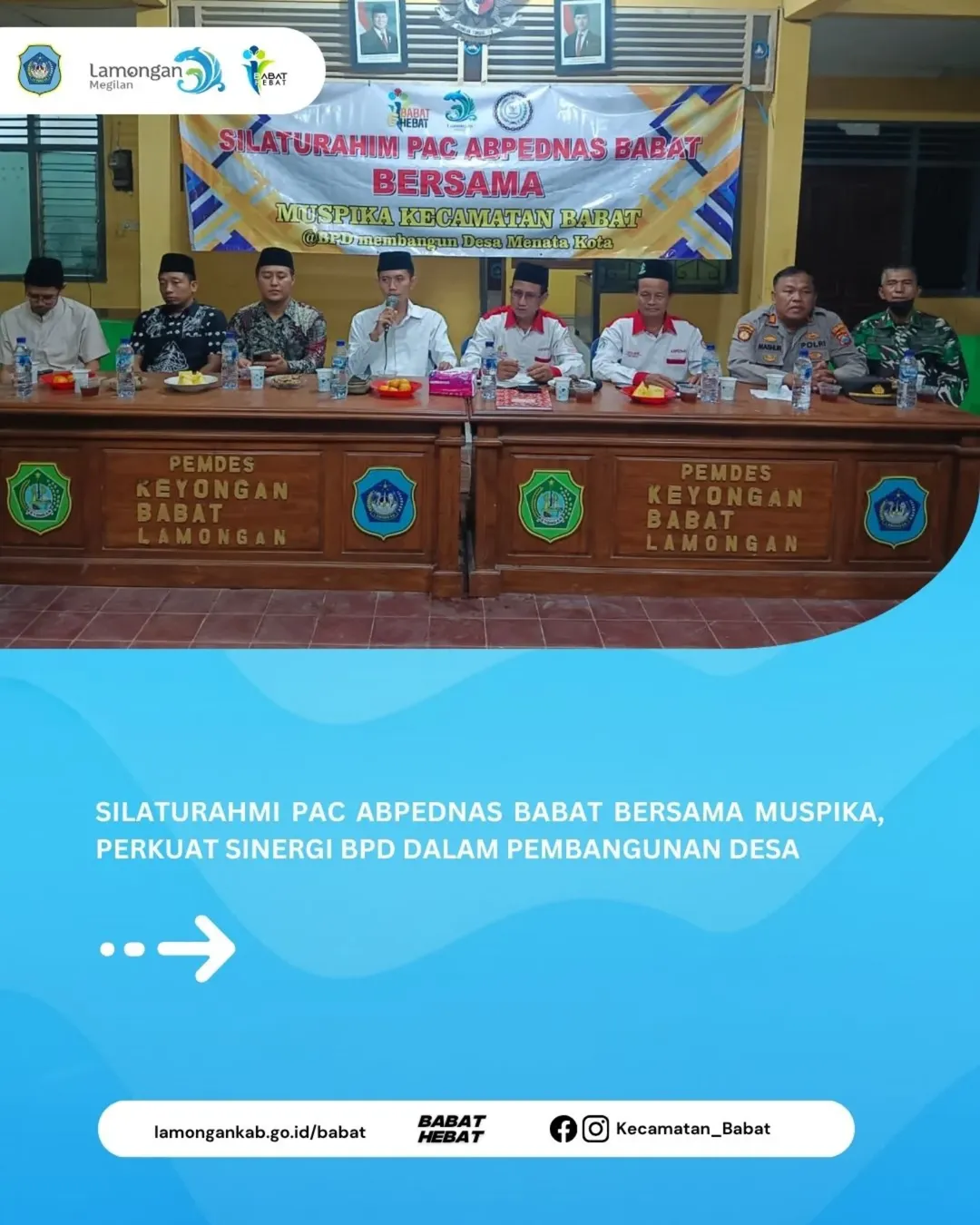 Foto: Kegiatan silaturahmi PAC ABPEDNAS Babat bersama Muspika Kecamatan Babat digelar di Kantor Desa Keyongan