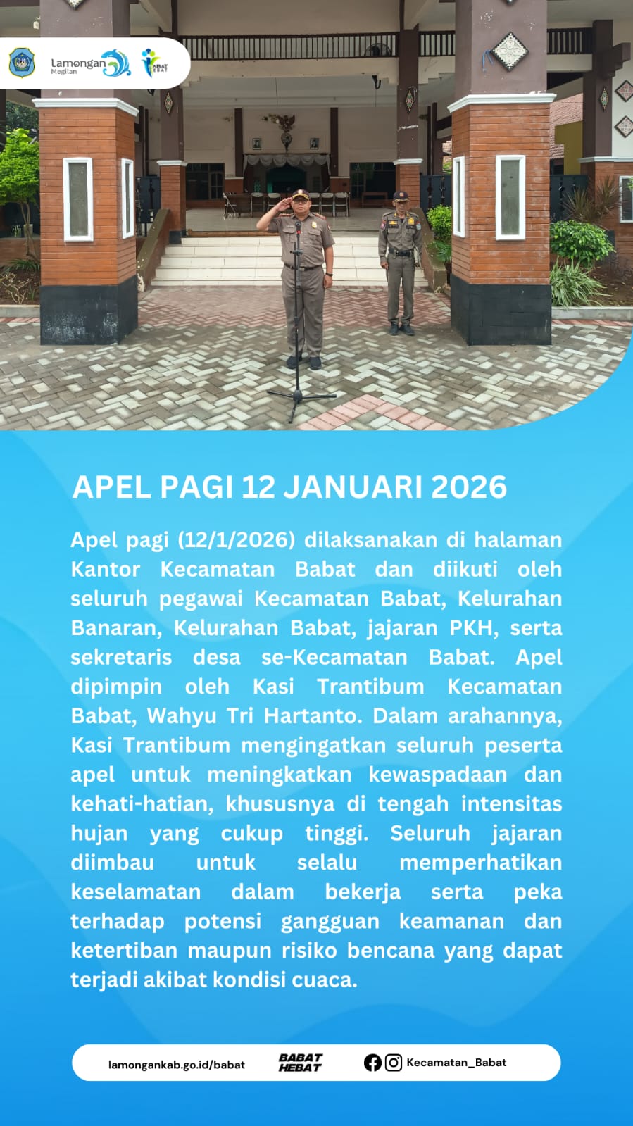 Foto: Apel Pagi 12 Januari 2026