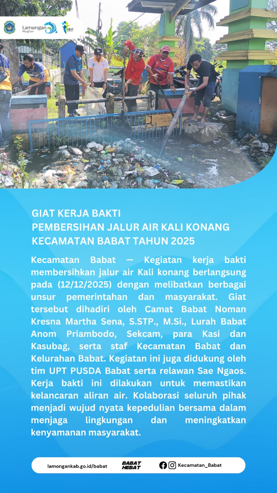 Foto: KERJA BAKTI MEMBERSIHKAN KALI KONANG