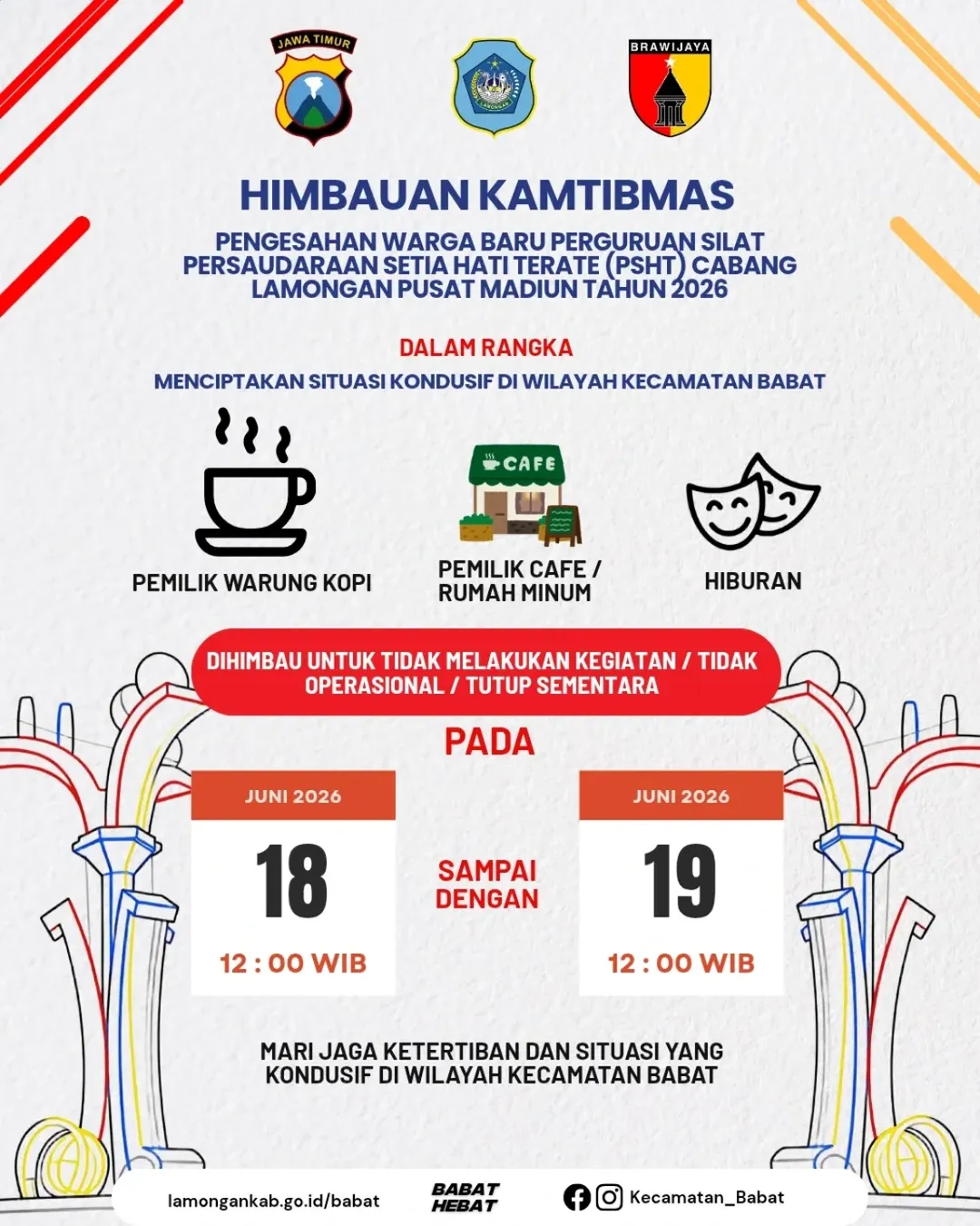 Foto: Himbauan Kantibmas Dalam Rangka Pengesahan Warga Baru Perguruan Silat Persaudaraan Setia Hati Terate (PSHT) cabang Lamongan Pusat Madiun Tahun 2026