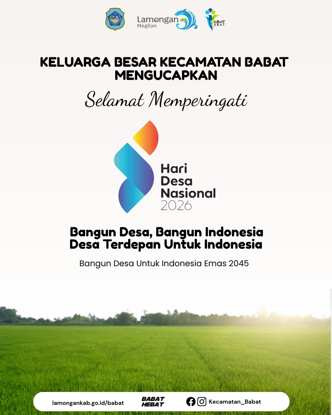 Foto: Selamat Memperingati Hari Desa Nasional 2026