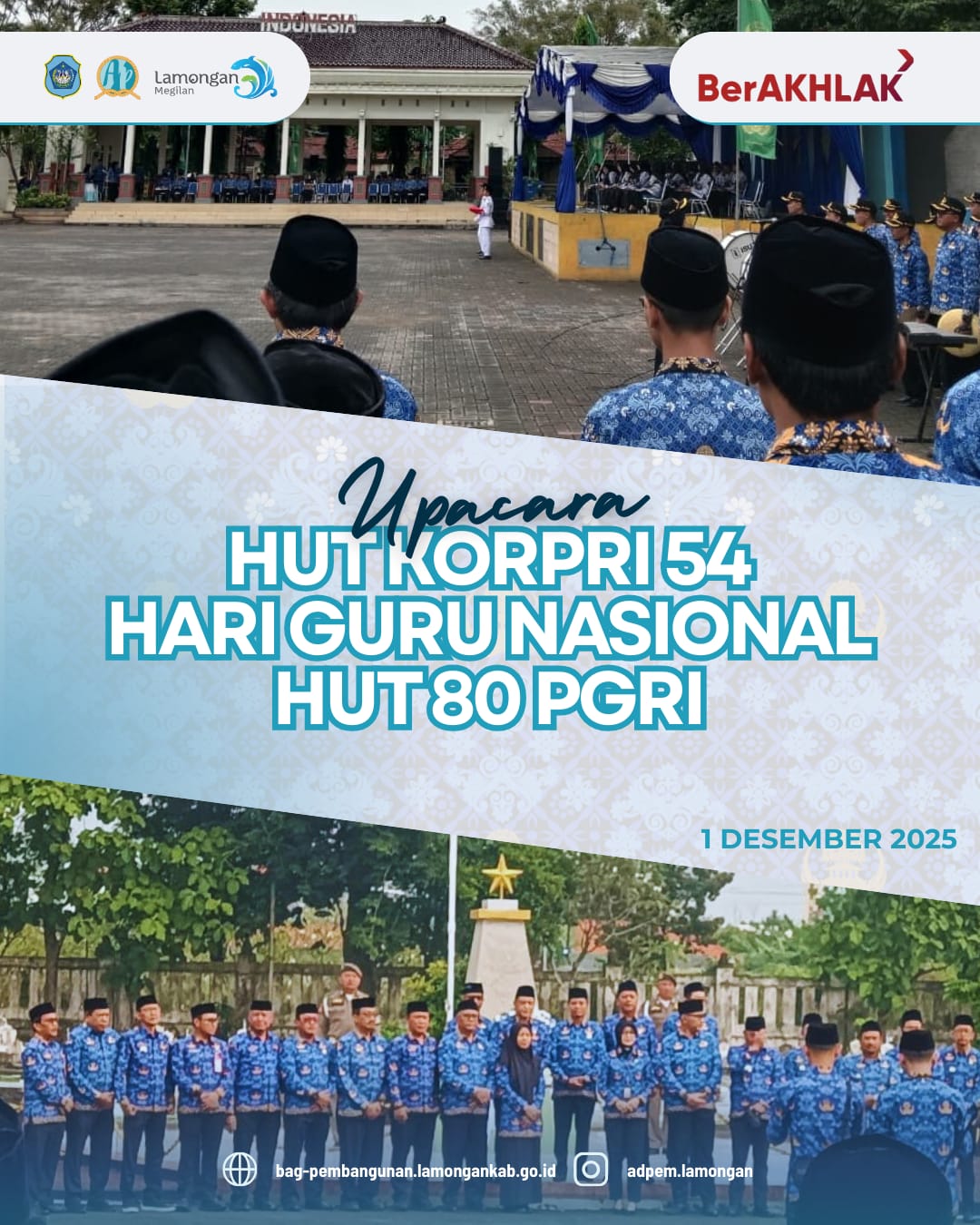 ASN Bagian Administrasi Pembangunan Ikuti Upacara HUT Korpri ke-54, Hari Guru Nasional, dan HUT k...