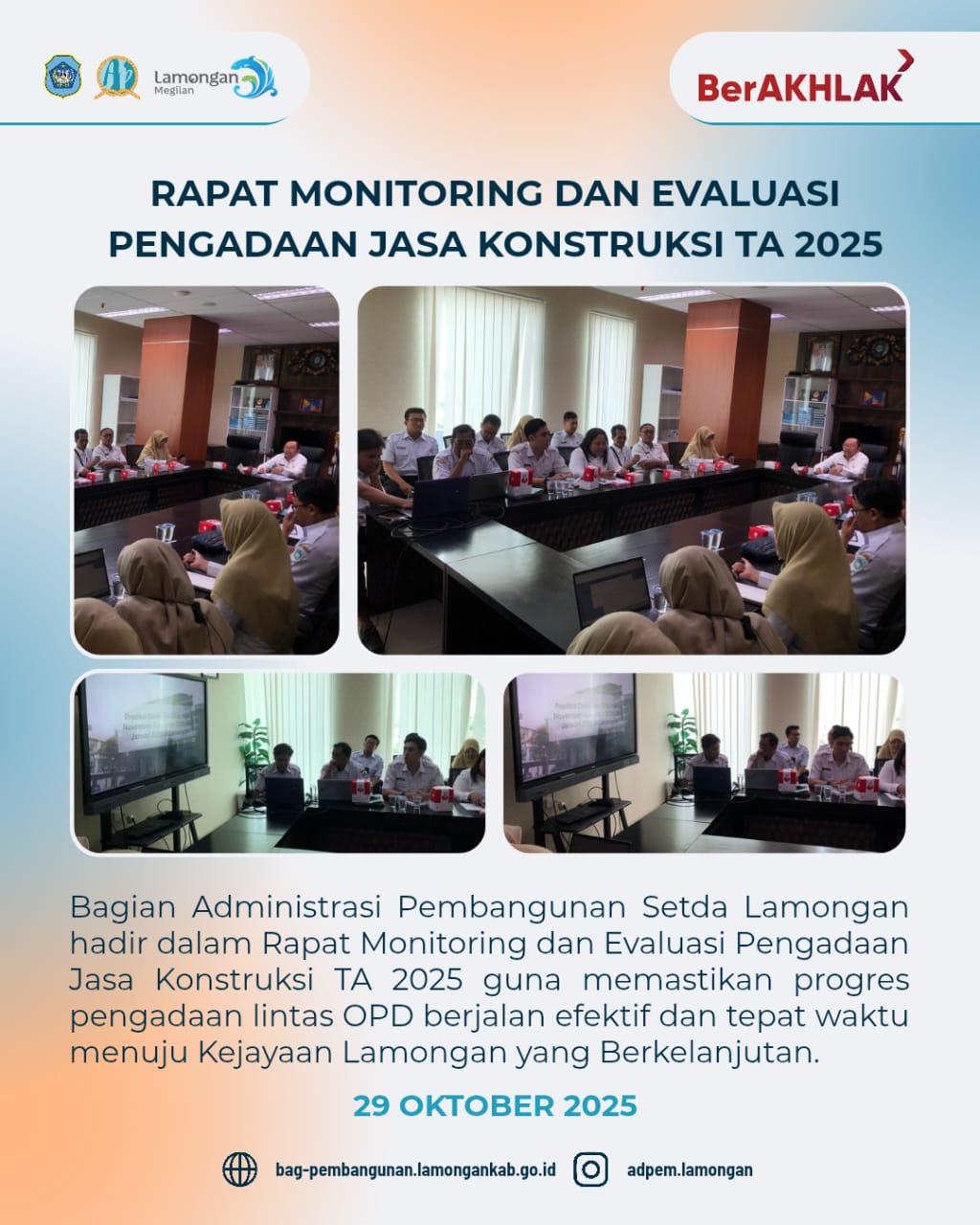 Foto: ASN Administrasi Pembangunan Hadiri Rapat Monitoring dan Evaluasi Pengadaan Jasa Konstruksi TA 2025