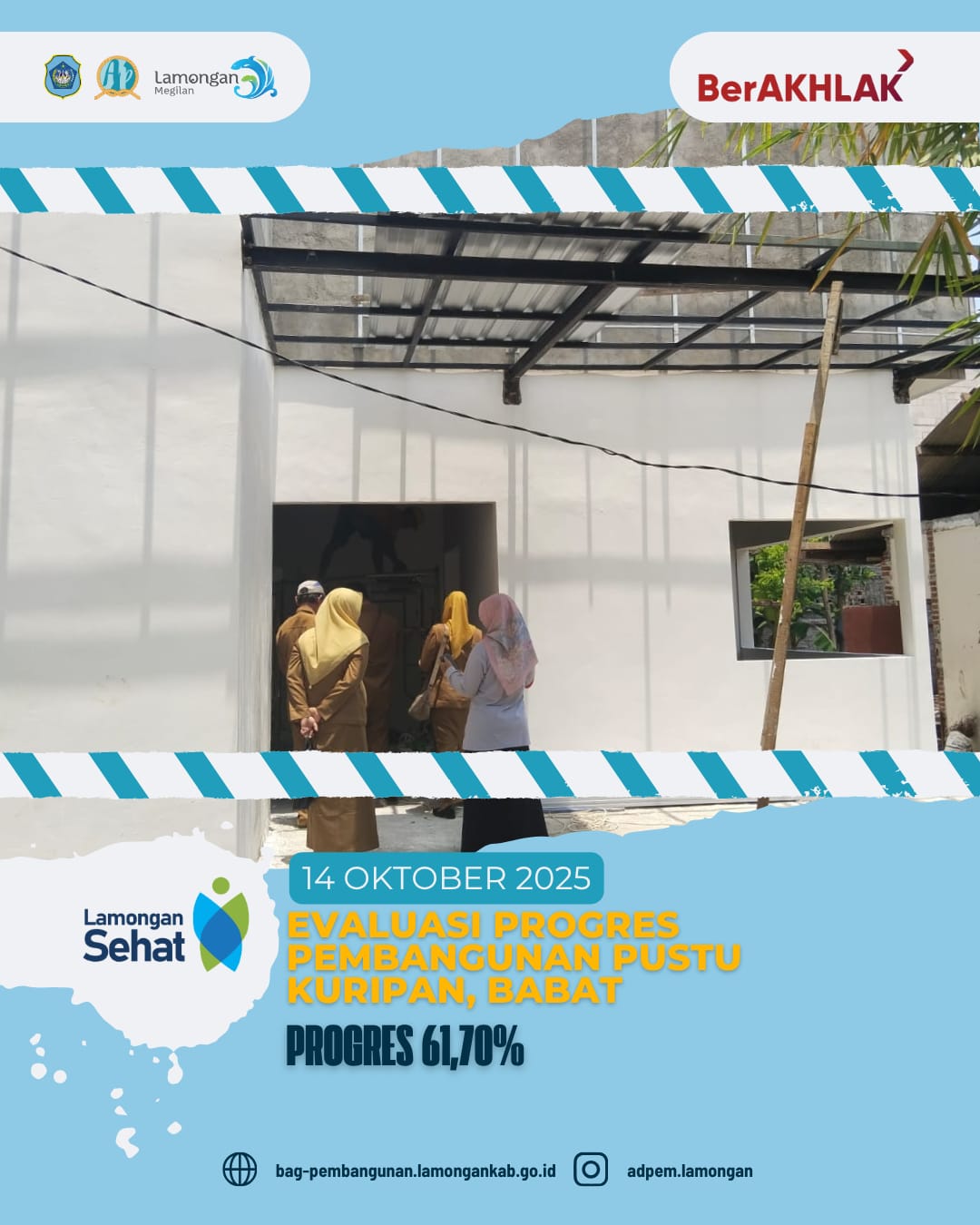 Foto: Evaluasi Progres Pembangunan Pustu Kuripan Babat Capai 61,70%: Wujud Nyata Peningkatan Pelayanan Kesehatan Masyarakat