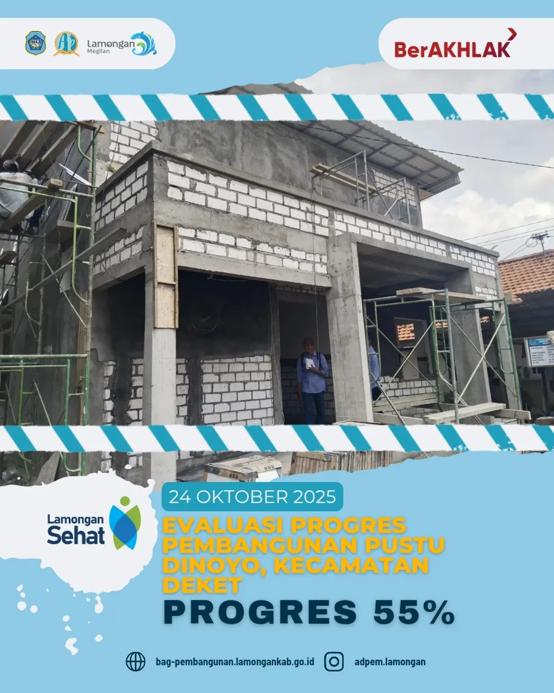 Foto: Evaluasi Progres Pembangunan Pustu Dinoyo Kecamatan Deket Capai 55%: Wujud Pengawalan Pemerintah untuk Layanan Kesehatan Lebih Dekat