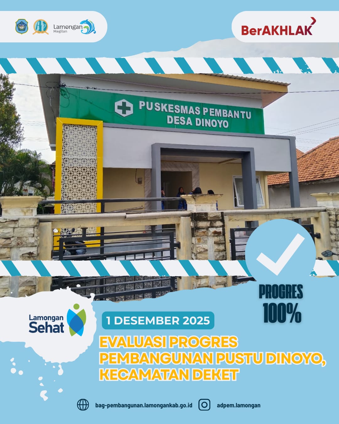 Foto: Evaluasi Progress Pembangunan Pustu Dinoyo Kecamatan Deket: 100% Rampung dan Siap Memasuki Tahap Berikutnya