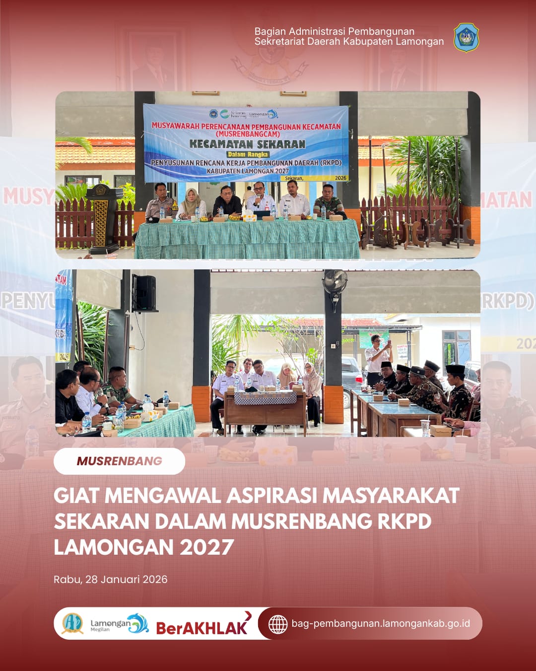 Foto: Sinergi Pembangunan: Bagian Administrasi Pembangunan Kawal Musrenbang RKPD 2027 di Kecamatan Sekaran