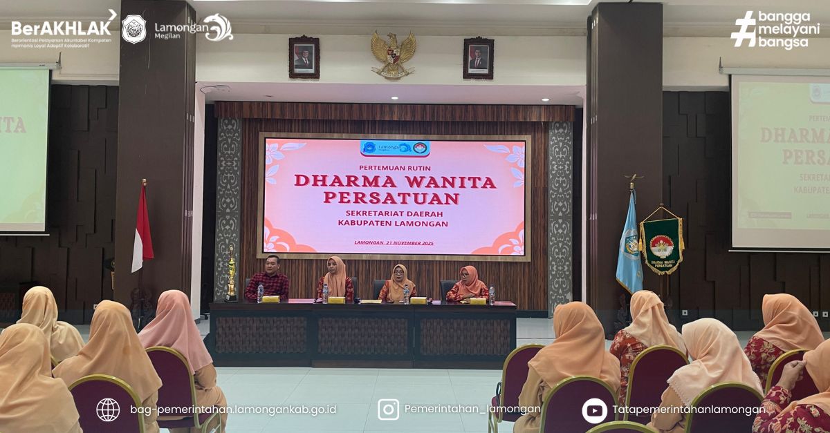 Foto: Pertemuan Rutin Dharma Wanita Persatuan (DWP) Setda Kabupaten Lamongan