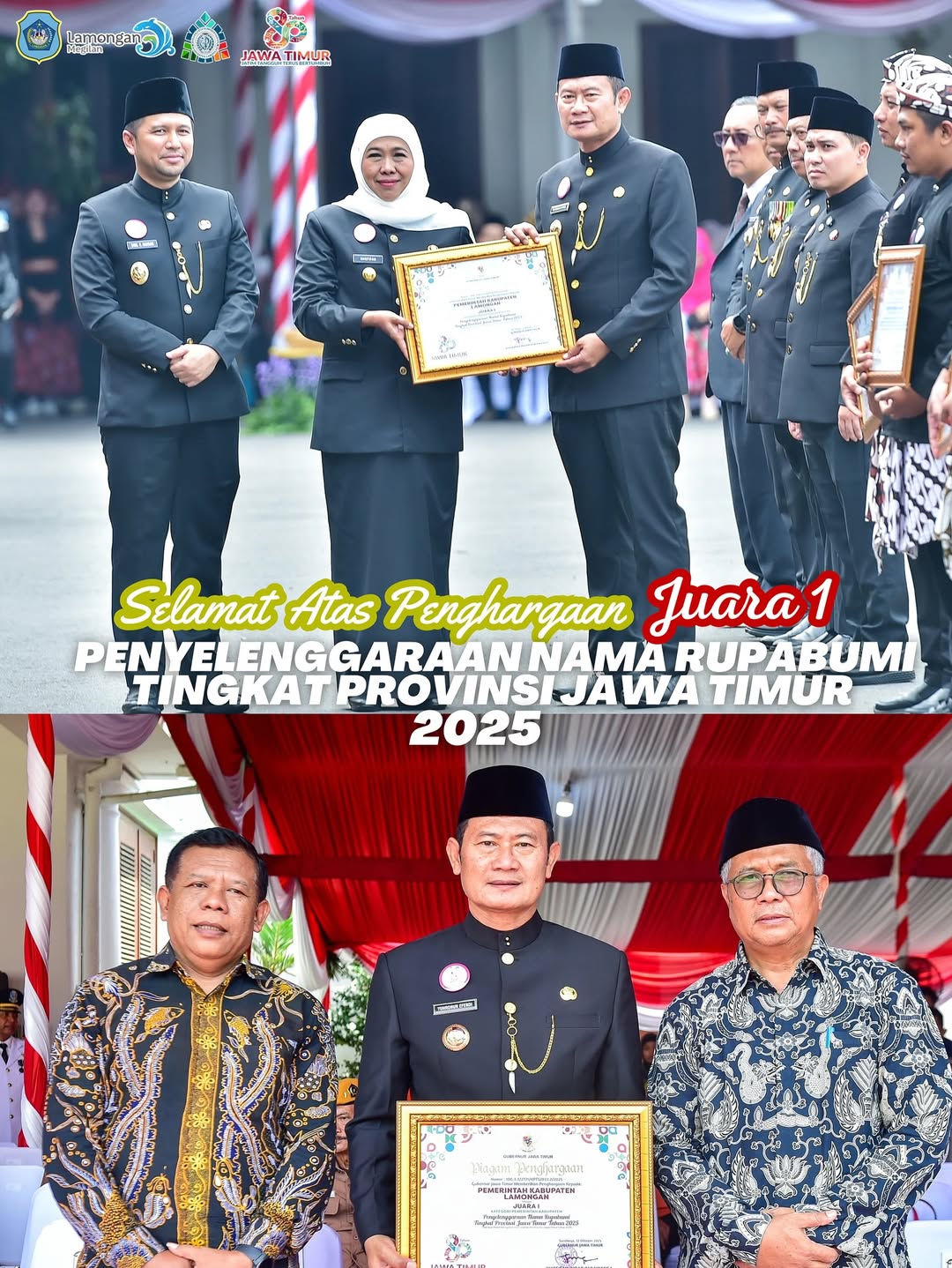 Foto: Juara 1 dalam Penghargaan Penyelenggaraan Nama Rupabumi Tingkat Provinsi Jawa Timur 2025