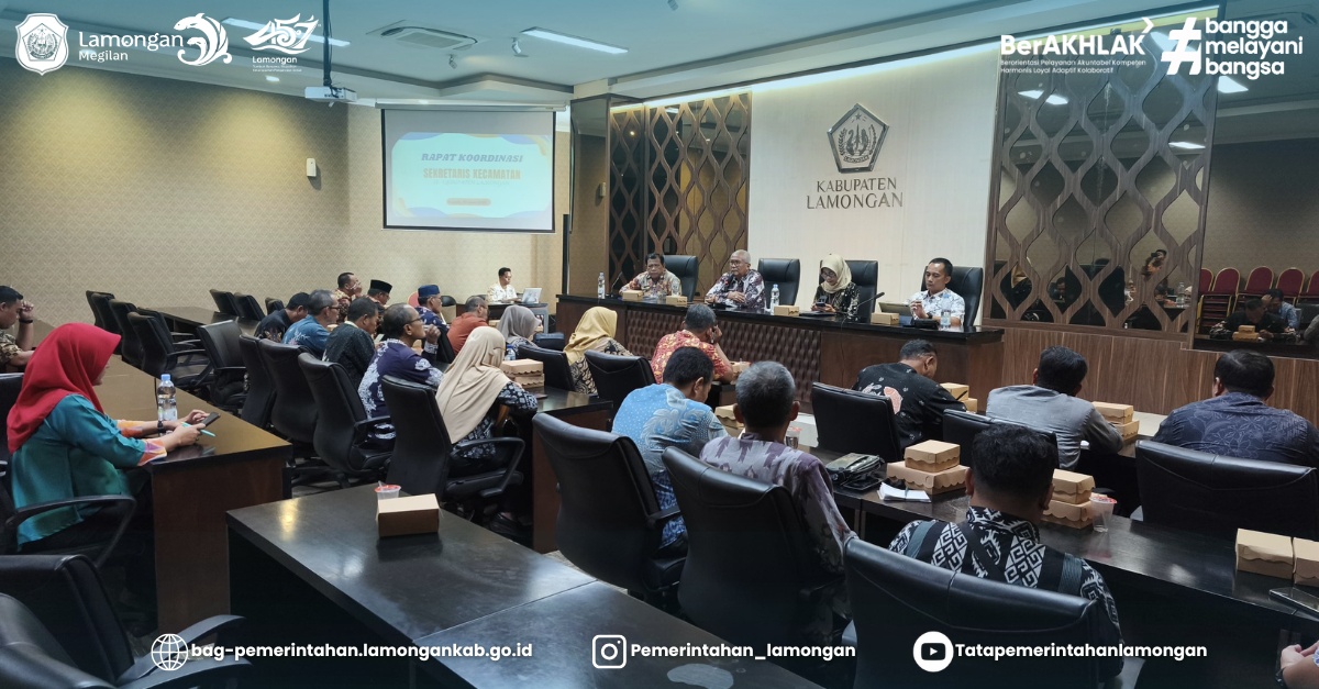 Foto: Rapat Koordinasi Sekretaris Camat (Sekcam) Se-Kabupaten Lamongan