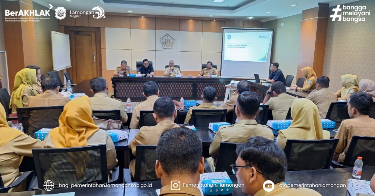 Foto: Rapat Koordinasi Teknis Pendanaan Iuran BPJS Ketenagakerjaan untuk Ketua RT/RW Kelurahan Se-Kabupaten Lamongan