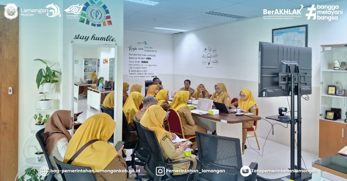 Foto: Zoom Meeting Rapat Koordinasi (Rakor) Evaluasi Pelaporan Penerapan Standar Pelayanan Minimal (SPM) Triwulan I Tahun 2026
