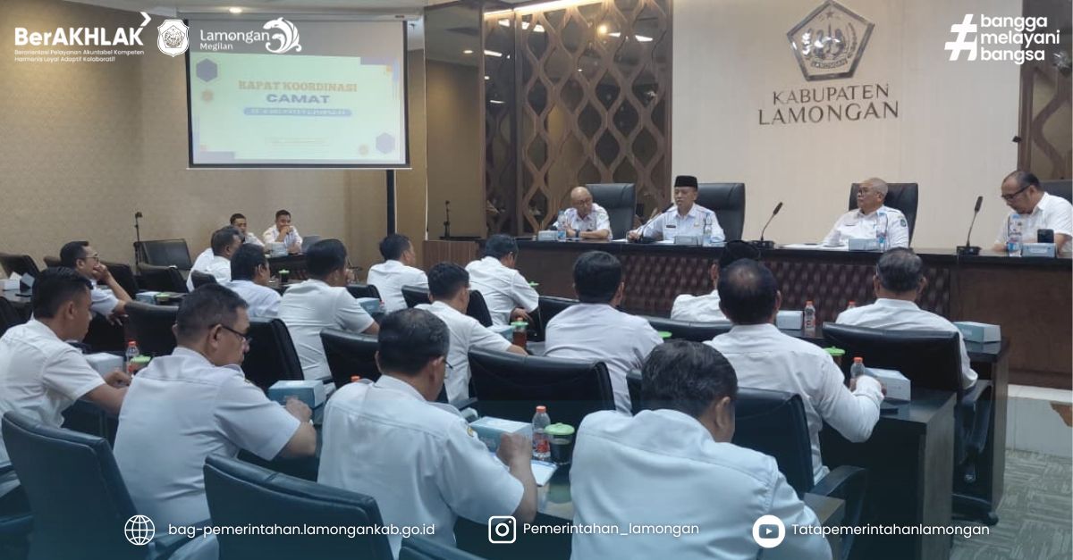 Foto: RAKOR CAMAT SE-KABUPATEN LAMONGAN DALAM RANGKA NATARU DAN ANTISIPASI BENCANA HIDROMETEOROLOGI