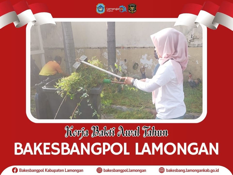 Foto: Kerja Bakti Awal Tahun Bakesbangpol Lamongan