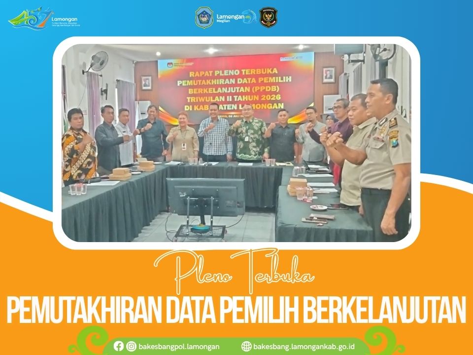 Foto: KPU Lamongan Gelar Pleno Terbuka Pemutakhiran Data Pemilih Berkelanjutan Triwulan II 2026