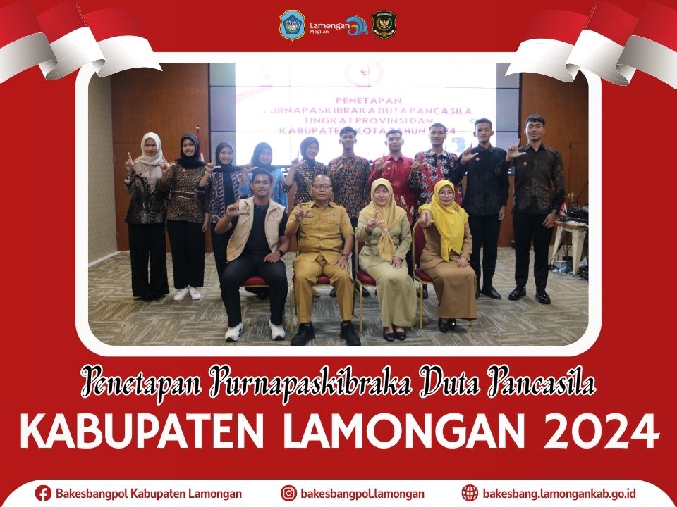Foto: Penetapan Purnapaskibraka Duta Pancasila Kabupaten Lamongan Tahun 2024