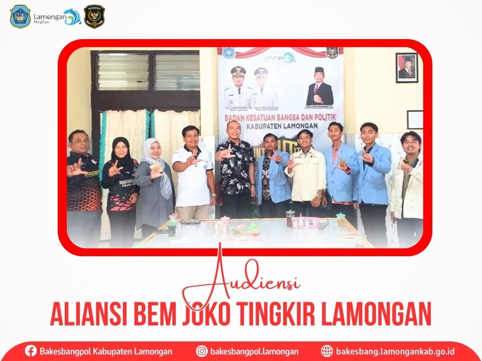 Audiensi Aliansi BEM Joko Tingkir, Kepala Bakesbangpol Lamongan Harapkan Peran Agen Perubahan yang Berintegritas