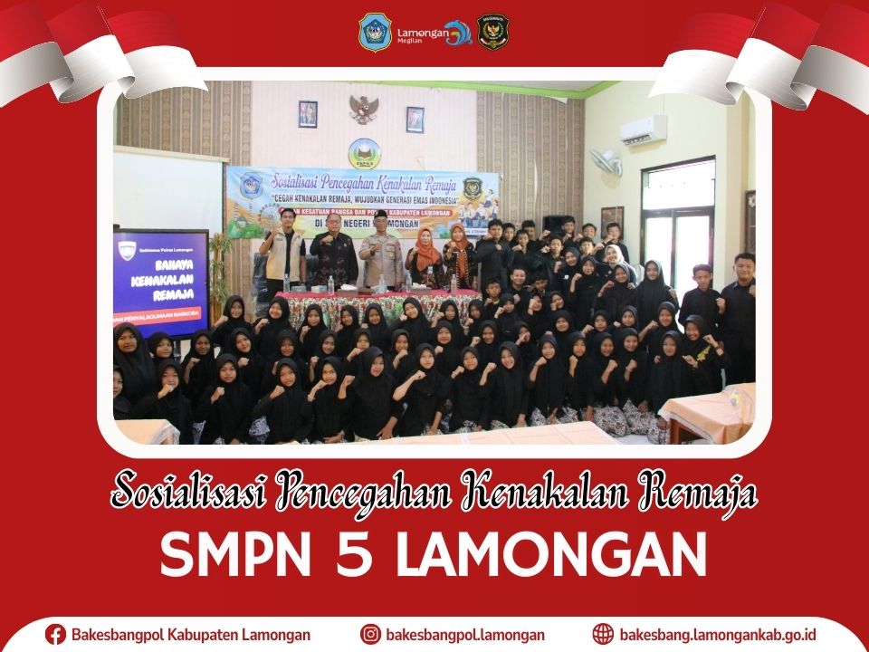 Foto: Sosialisasi Pencegahan Kenakalan Remaja di SMPN 5 Lamongan