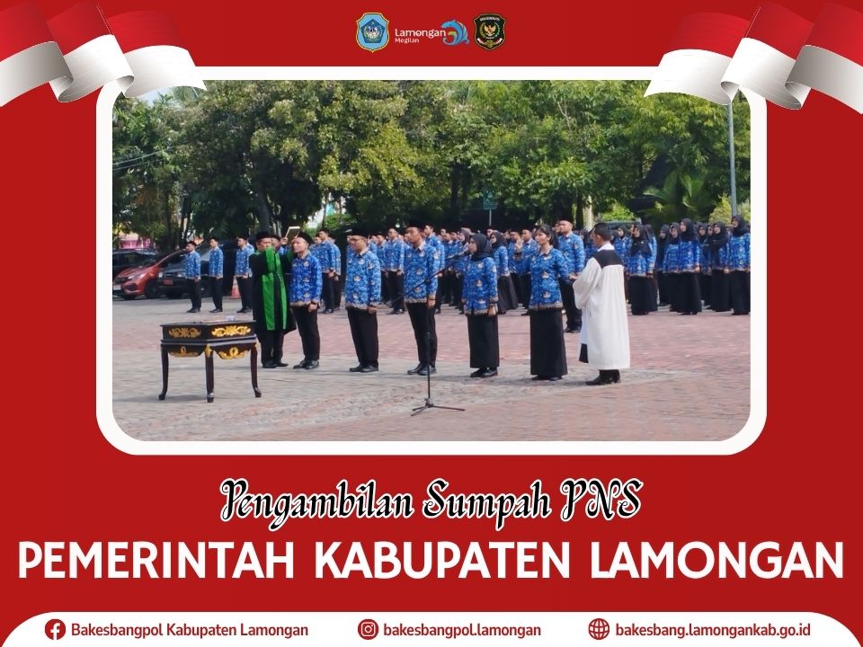 Foto: Ratusan PNS Pemkab Lamongan Resmi Diambil Sumpah, Bupati Lamongan Tekankan Transformasi Budaya Kerja Efisien