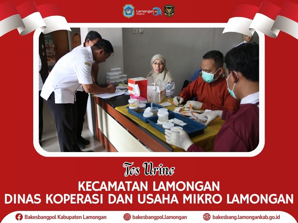 Foto: Perkuat Komitmen P4GN, Bakesbangpol Lamongan Kembali Gelar Tes Urine