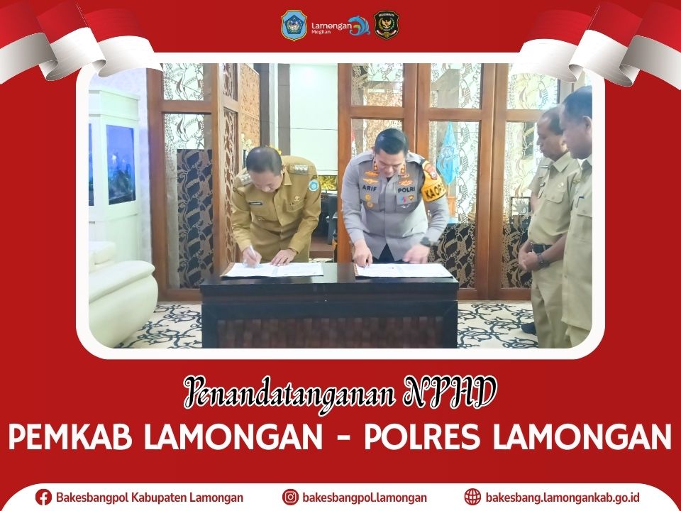 Foto: Penandatanganan NPHD Pemkab dan Polres Lamongan
