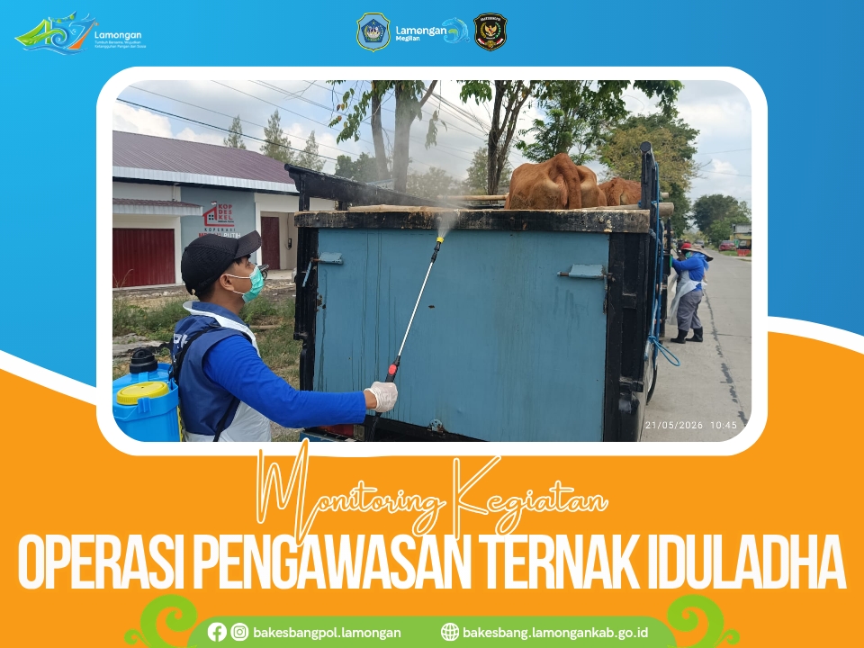 Foto: Jelang Iduladha, Bakesbangpol Monitor Operasi Pengawasan Lalu Lintas Ternak Lamongan-Gresik