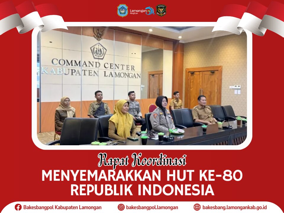 Foto: Bupati Lamongan Hadiri Rapat Koordinasi Menyemarakkan HUT ke-80 Republik Indonesia